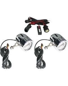 Custom Dynamics ProBeam Chrome LED Halo Fog Lamps Universal 12V Motorcycle Fit