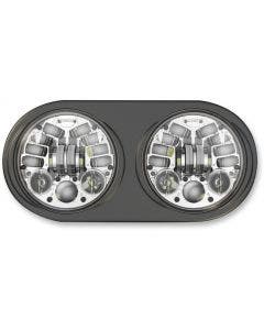 JW Speaker 0553701 Chrome Adaptive 5.75" Dual LED Headlights 98-13 Harley FLTR
