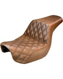 Buy Saddlemen 806-04-172BR Brown Step Up Rear LS Seat 06-17 Harley Dyna FXD FLD FXDWG 0803-0568 08030568 leather gel technology comfort stunts wheelies stunt sons of anarchy dyna from Eastern Performance Cycles. Great prices and free shipping!