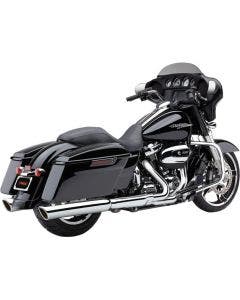 Cobra 909 6108 Chrome Twins 4" Scallop Slash Cut Mufflers for Harley FL 17-Up