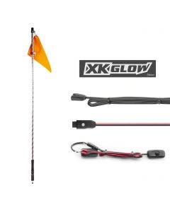 XK Glow 1pc 2nd Gen LED Whip Light Kit Single 4' with Flag XK-WHIPB-STA