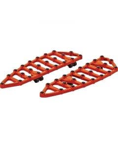 Arlen Ness 06-872 Orange Billet Aluminum MX Floorboards Front Harley 99-Up