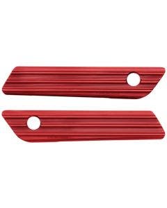 Arlen Ness 03-616 Red Saddlebag Latch Covers Billet Pair Harley Touring 14-21