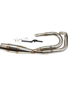 Sawicki 2 into 1 Brushed Shorty Cannon Exhaust Big Inch Motor Harley Dyna 91-17