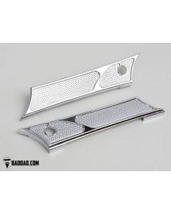 Bad Dad Chrome 900 Series Saddlebag Latch Hinge Covers Harley 14-22