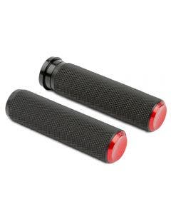 Arlen Ness 07-346 Red Fusion Knurled 1" Grips for Throttle By Wire Harley 08-Up