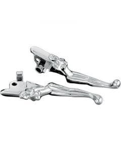 Kuryakyn 1049 Chrome Silhouette Levers For Harley Models with Cable Clutch