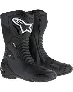 Buy Alpinestars SMX-S Black Street Track Motorcycle Boots (38-50) (5-14) 2223017-1320 race street protection protective gear black red yellow hi viz out white track summer from Eastern Performance Cycles. Great prices and free shipping!