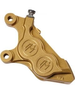 Performance Machine Gold Ops 4 Piston Front Left Caliper Harley M8 FL FX 17-Up