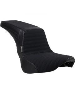 Le Pera LYF-590PTGP Black Kickflip 2-Up Seat Pleated Gripp Harley M8 FXFB 18-20