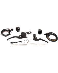 Drag Black 11/16" Master Cylinder Handlebar Control Kit Harley FL FX XL 96-13