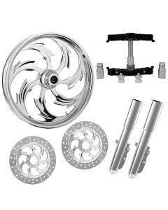 Assault Chrome 23" Wheel Tire Dual Rotors w/ Raked Triple Trees Lowers & Sliders