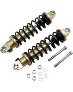 Legend Gold Anodized Revo-A Adjustable 12" L Standard Shocks Harley Dyna 91-17