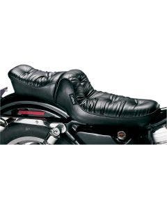 Le Pera Regal Black 2-Up Plush Pillow Seat 4 Harley 86-03 XL Models