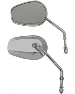 Drag Specialties Chrome Mirrors OE Style Teardrop Long Stem Pair Universal Fit