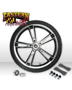 21" Reinforcer Gloss Black Cut Front Wheel w/ Tire Lift Enforcer Style Harley Touring
