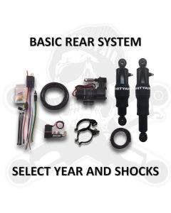 Dirty Air Rear Basic Bagger Air Ride Rear Suspension Shock Kit Harley FLH 96-08