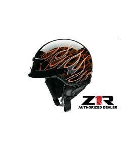 Z1R Nomad Hellfire Black/Orange Open Face Custom Motorcycle Helmet DOT (XXS-2XL)