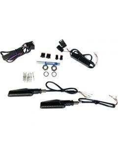 Custom Dynamics Black Front Mini LED Amber White Turn Signals Harley & Custom