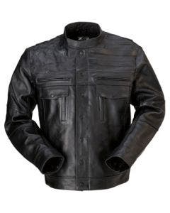 Z1R Deagle Black Cowhide Leather Jacket Motorcycle Riding Jacket Vented (SM-5XL)