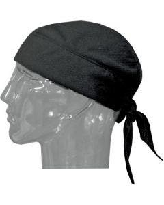 Hyperkewl Evaporative Cooling Skull Cap Tie-On Summer Motorcycle Headwear Black