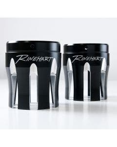 Rinehart 900-0210 Black 3.5" Moto Series Castle Style Muffler End Caps Harley