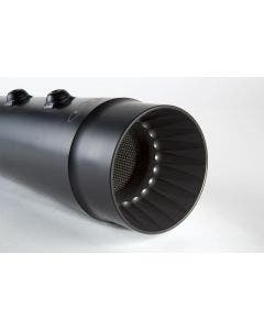 Cary Faas CFR 4 1/2" Black Smooth / Fluted Megaphone Tapered Mufflers Harley FLH 95-16 