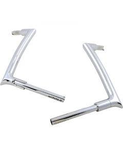 FBI Fat Baggers 1-1/2 Chrome 12" EZ Install Pointed Handlebar Road Glide 98-13