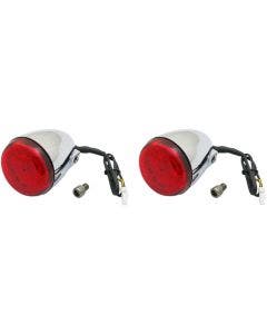 Custom Dynamics ProBeam Chrome Red LED Front Turn Signals 14-19 Indian 