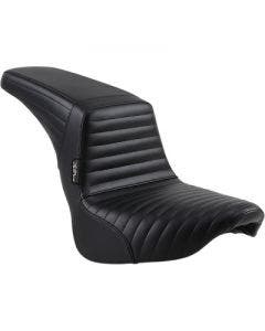 Le Pera LYB-590PT Black Kickflip 2-Up Seat Pleated Harley FXBR FLFB 18-20