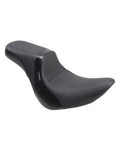 Le Pera Black Daytona 2-Up Seat Basket Weave Harley Softail Fat Boy 18-21