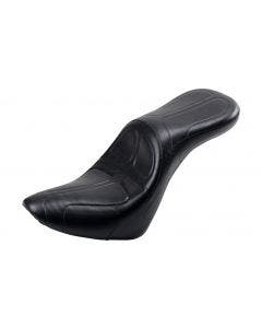 Le Pera Black Smooth Maverick Daddy Long Legs 2-Up Seat Harley M8 Softail 18-21