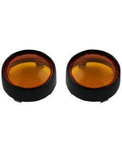 Custom Dynamics Bezel Lenses for ProBEAM Bullet Turn Signals Black Amber Lens