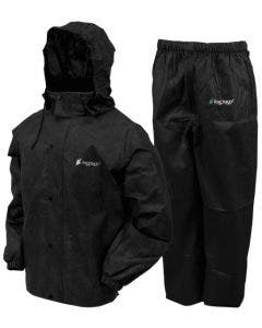 Frogg Toggs All Sports Rainsuit Black Waterproof Textile Jacket & Pants Package