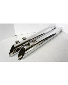 Jones Exhaust Full Boar Slash Up Slip-On Muffler 2.0" Baffle Harley FLH 95-15 | JAC3123MCRV200