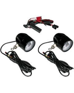 Custom Dynamics ProBeam Black LED Halo Fog Lamps Universal 12V Motorcycle Fit