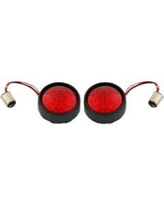 Custom Dynamics ProBeam Bullet Black Bezel Red Lens Rear Turn Signal 1157 Insert