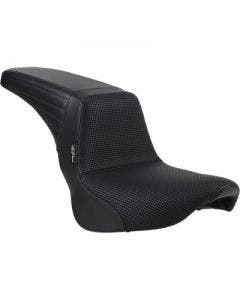 Le Pera LYB-590BW Black Kickflip 2-Up Seat Basket Weave Harley FXBR FLFB 18-20