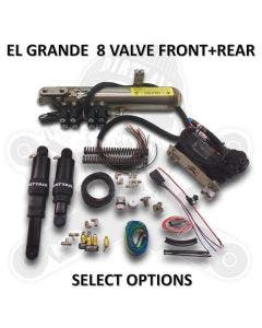 Dirtyworks Dirty Air "El Grande" 8 Valve Front and Rear Complete Fast-Up Tank Kit Harley 00-19