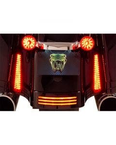 Ciro 40043 Red LED Filler Panel Accent Lights Black Harley Touring FLH/R 14-Up