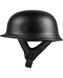 Highway 21 Matte Black 9mm German Half Helmet DOT Harley Motorcycle (XS-5XL) NEW