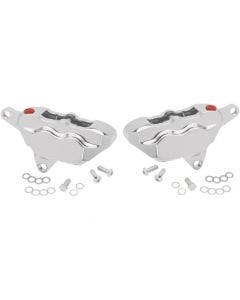 Hawg Halters HHI Chrome FKDDCC550 4-Piston Front Disc Disc Calipers Harley FLH/T 84-99