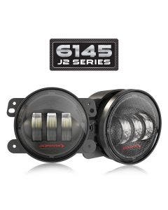JW Speaker 0554573 Black 6145 J2 Series LED Fog Lights 07-19 Jeep Wrangler JK JL