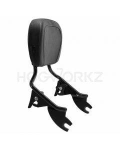 Hogworkz Black Detachable Shorty Sissy Bar Backrest Harley Touring '09-'19