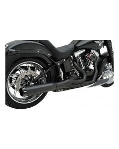 Bassani 1S18RB Black Road Rage II B1 Power 2 into 1 System Harley Softail 86-17