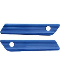 Arlen Ness 03-604 Blue Saddlebag Latch Covers Billet Pair Harley Touring 14-21