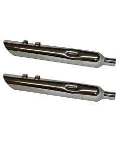 Jones Exhaust JAC430MC-8 Angle Cut Slip-On Mufflers No Baffle 17-18 FLH M8