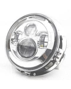 7" LED Projector Daymaker Chrome Headlight w/ Chrome Adapter Mount Harley 94-13