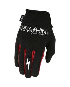 Thrashin Supply Company Black/Red Stealth Motorcycle Gloves