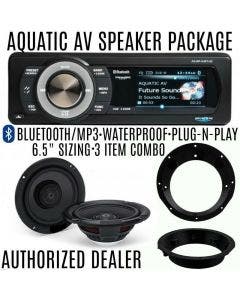 Aquatic AV Bluetooth 5UBT-HS Radio w/ 200W 6.5" Speakers Batwing 98-13